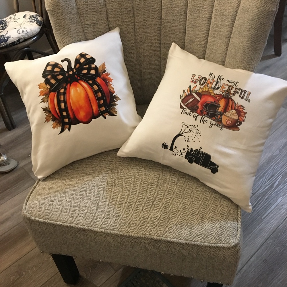 Set of Two 16x16 Fall Pillow Covers